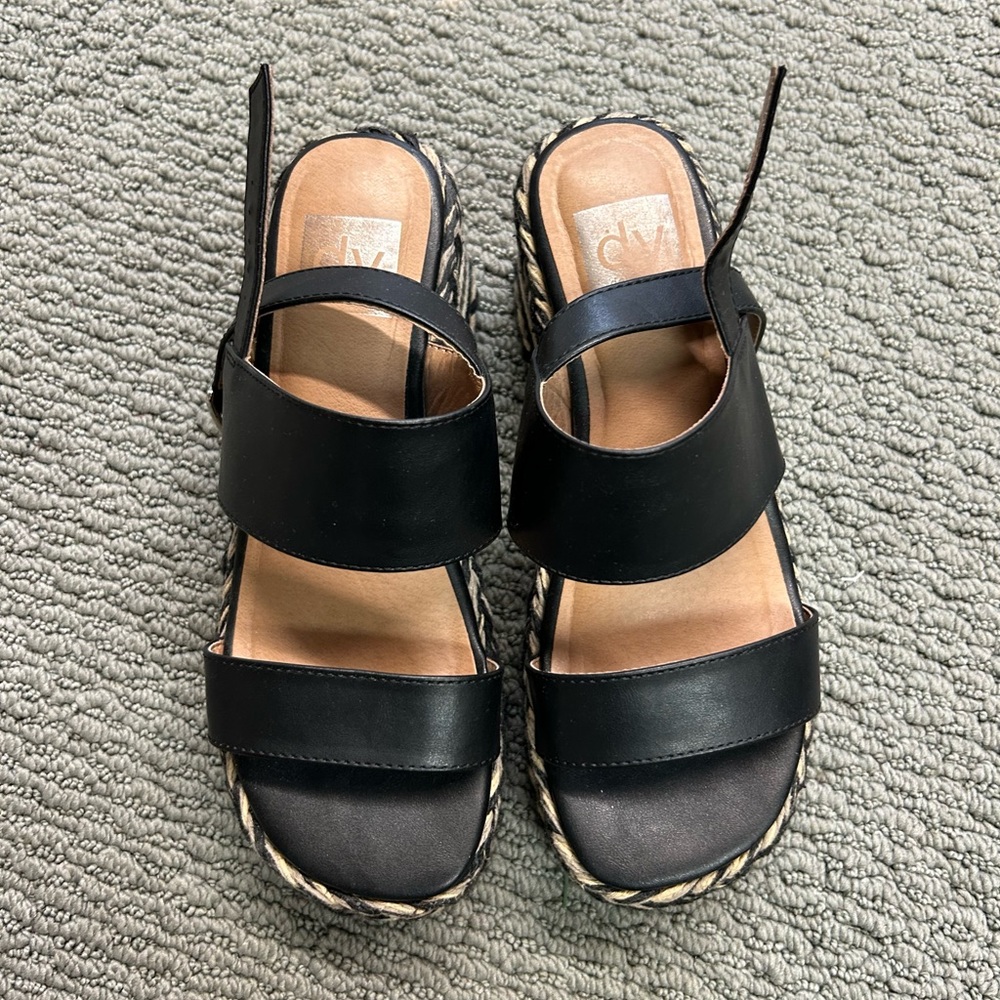 Dolce Vita Black Wedge Sandals